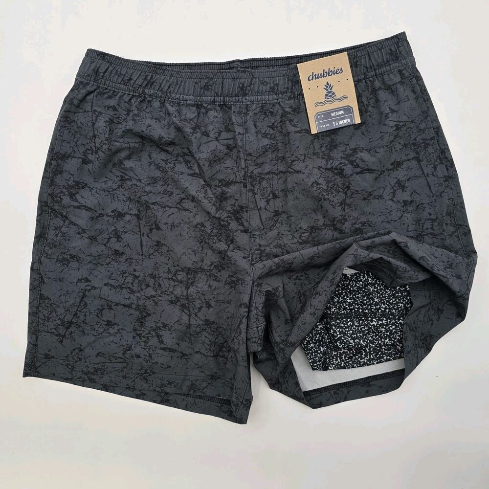 Chubbies Shorts Mens 5.5 Inch Gray Boxer Lined Athlounger Tie Dye Speckle